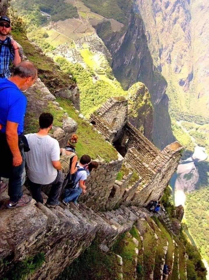Stairs of death in Machu Picchu, Peru!