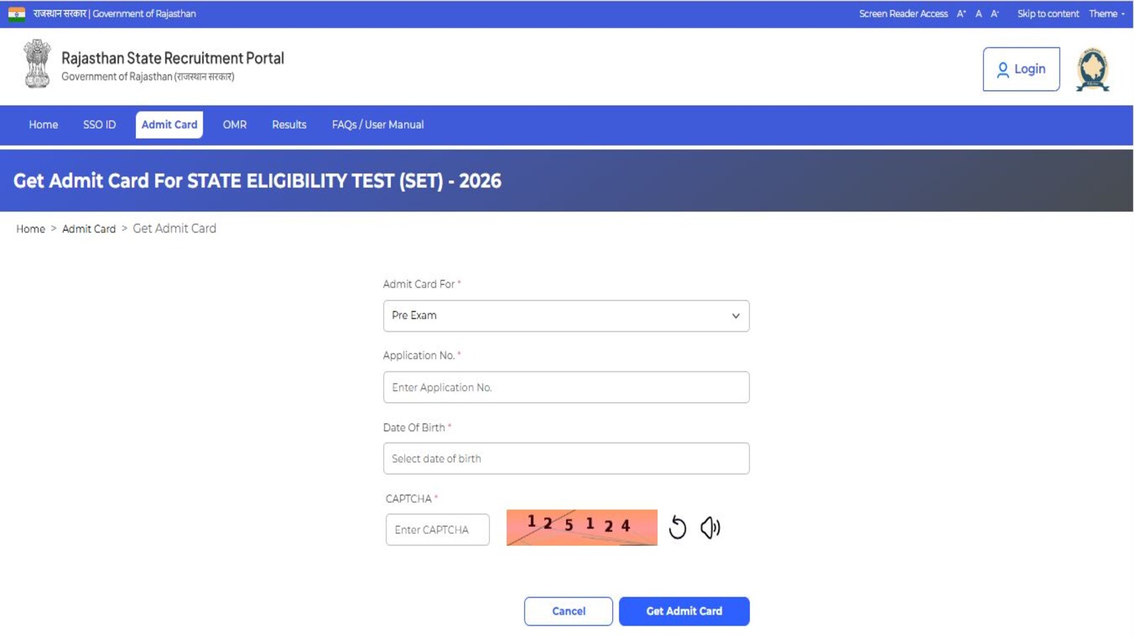 Rajasthan SET Admit Card 2026 Out Download Hall Ticket at recruitment.rajasthan.gov.in